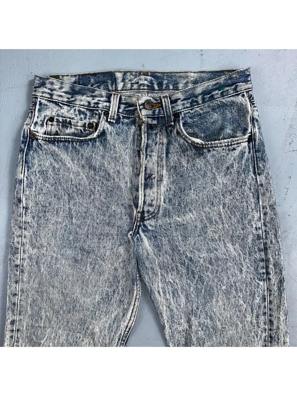 Levis 501 Vintage 80s USA XX Straight Leg Jeans Blue Acid Wash 31x32 Act 30x31